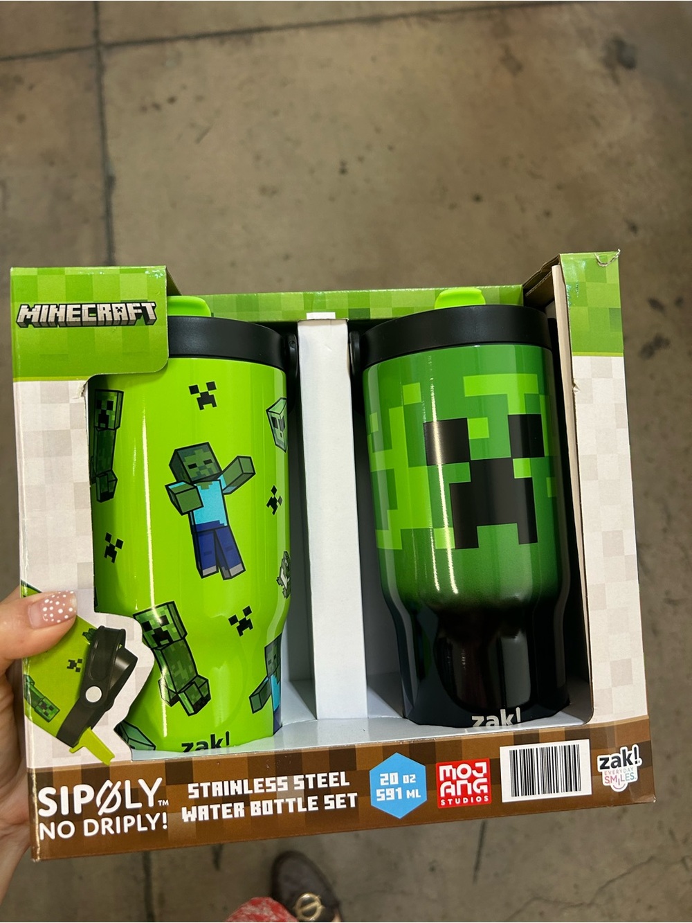 Minecraft stainless steel water bottle 2 pack